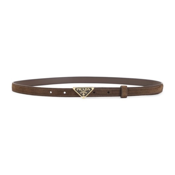 Prada Slim Brown Calf Leather Belt - NWT - Picture 1 of 3